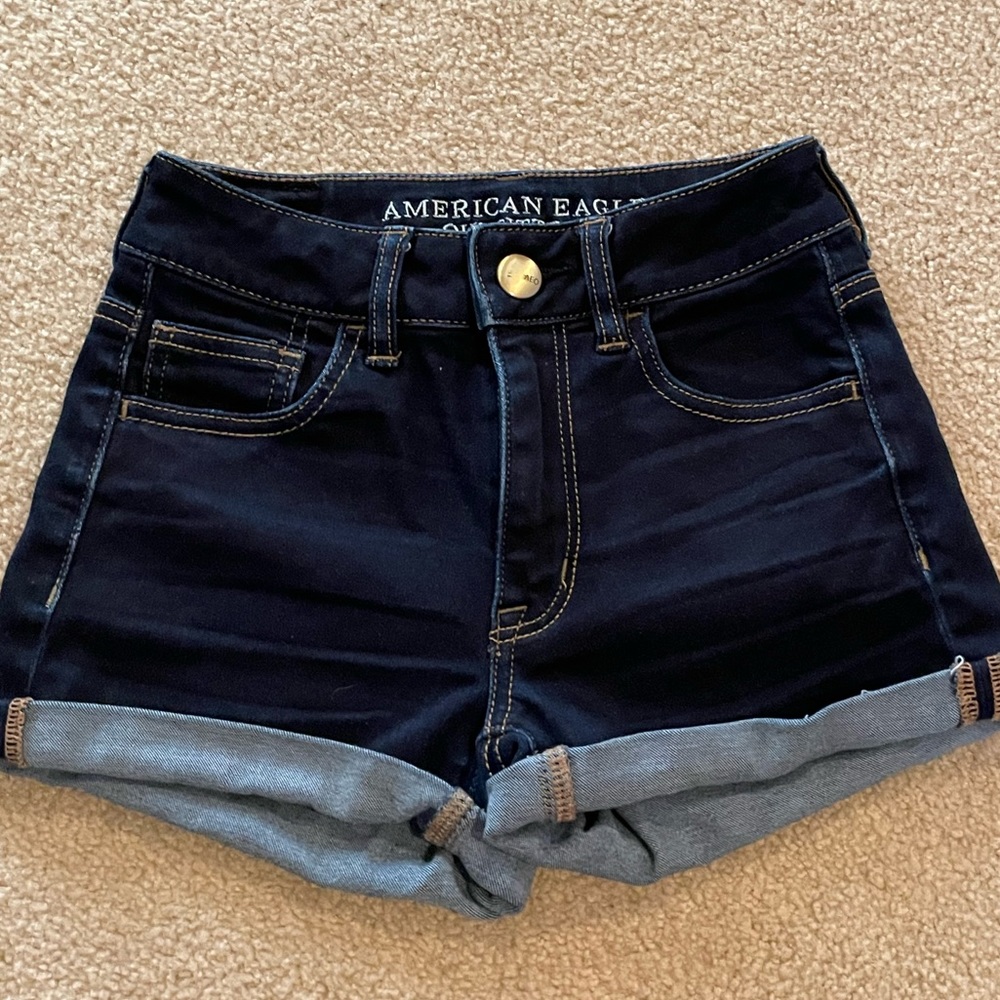 American Eagle Dark Wash Blue Jean Shorts Size 00